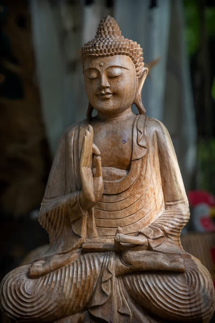 Houten Boeddha Beeld