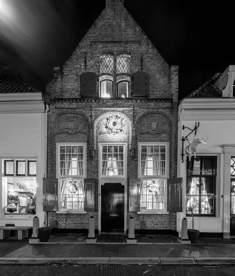 Historisch Huis in Nacht