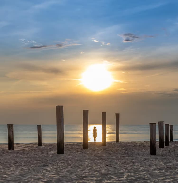 Zonsondergang op het Strand