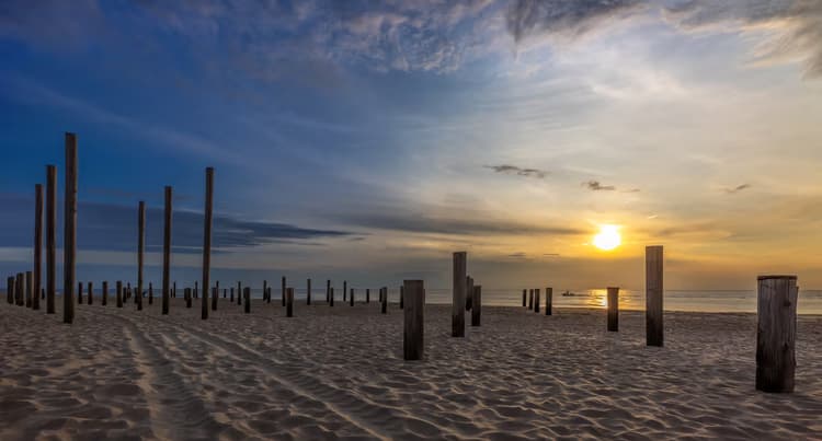 Zonsondergang op het Strand