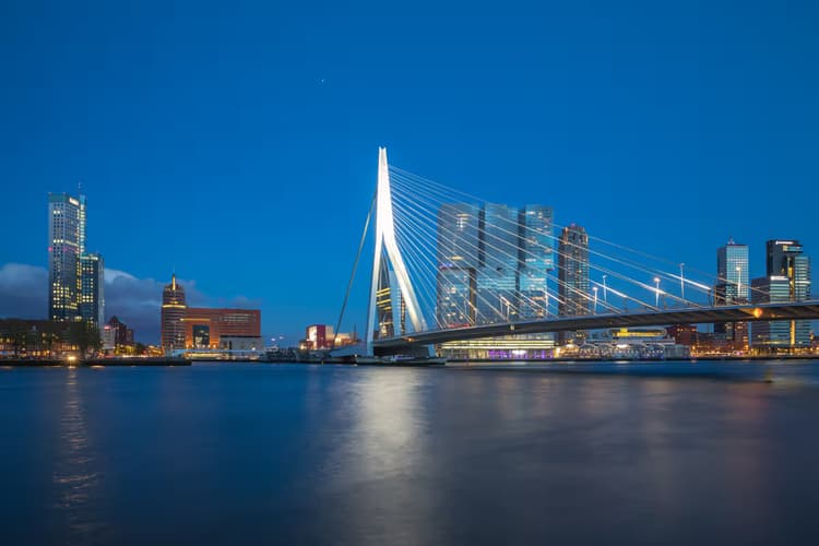 Erasmusbrug bij Nacht